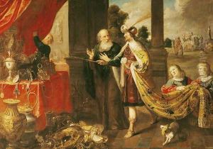 Ahasuerus Showing his Treasure to Mordecai by Claude Vignon