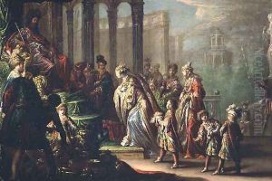 Solomon and the Queen of Sheba, or Esther before Ahasuerus, 1624 by Claude Vignon