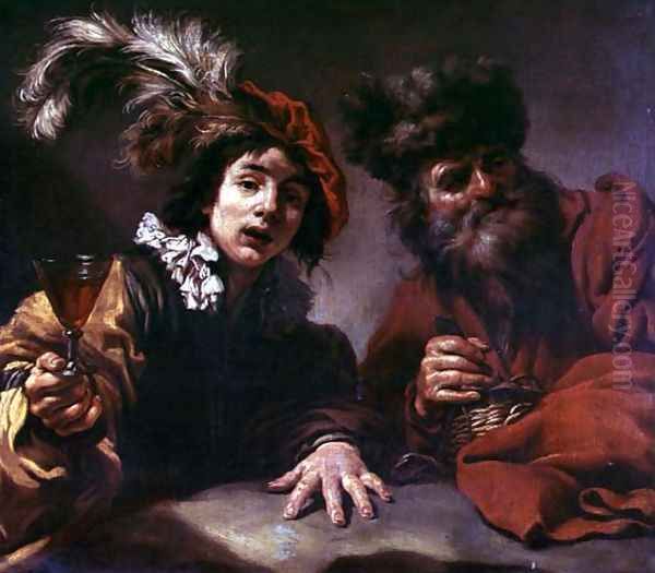Two Men Drinking - view 1