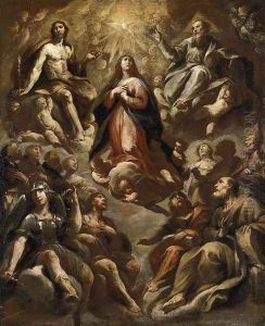 Assumption of the Virgin, Oil on canvas, 78 x 63 cm by Andrea Vaccaro
