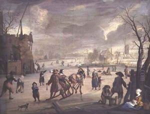 Skating scene by Andries Vermeulen