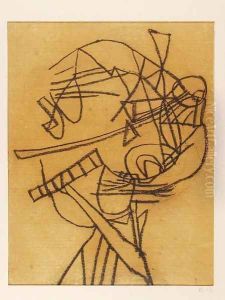 Abstract Self-portrait 1937 by Lajos Vajda