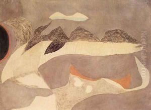 Green Semicircle with Orange 1938 by Lajos Vajda
