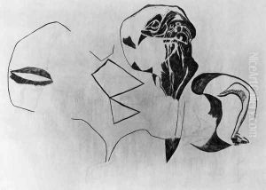 Mummys Head from Peru 1939 by Lajos Vajda