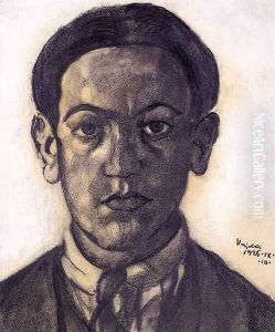 Self-portrait with Necktie 1925 by Lajos Vajda
