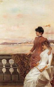 On the Balcony by Georges Van den Bos