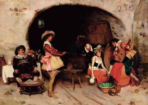 Serenading the barmaid in the tavern by Francesco Vinea