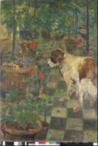 Giardino Con Cane E Figura by Eliseo Sala