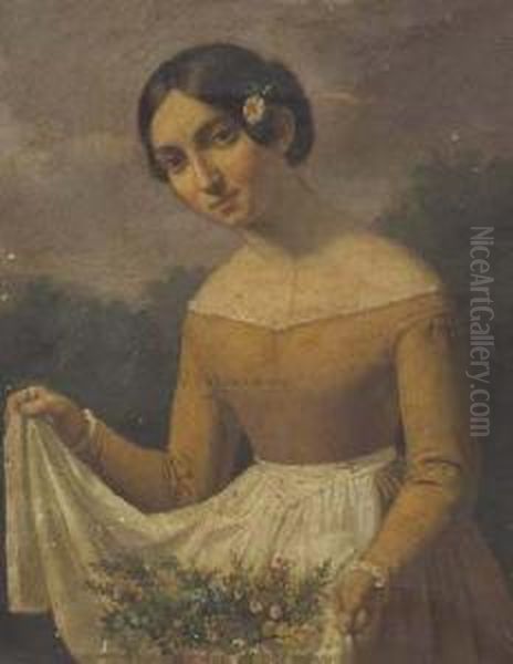 Giovane Donna Con Fiori - view 1