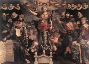 The Tribunal of the Brabant Mint in Antwerp 1594 by Maarten de Vos