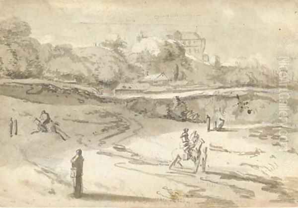 View of Millbank, London, with Westminster Abbey and Lambeth Palace in the distance - view 1