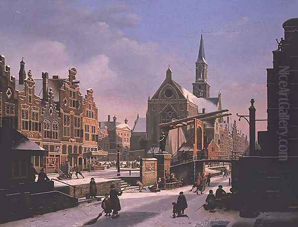 Town Scene in Winter - view 1