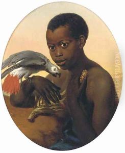 A boy and his African grey by Charles Verlat