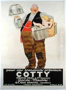 Poster advertising the Cotty Moving Co. by Rene Vincent