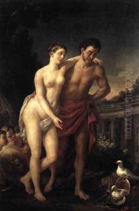Venus Showing Mars her Doves Making a Nest in his Helmet 1768 by Joseph-Marie Vien
