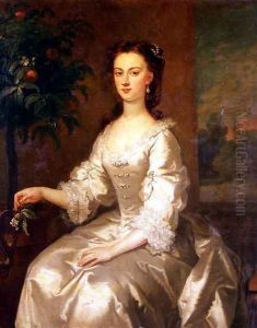 Portrait of Mary, Countess of Delorain by an Orange Tree by John Vanderbank