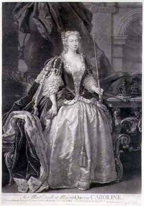 Portrait of Queen Caroline, 1736, engraved by John Faber (1684-1656) 1739 by John Vanderbank