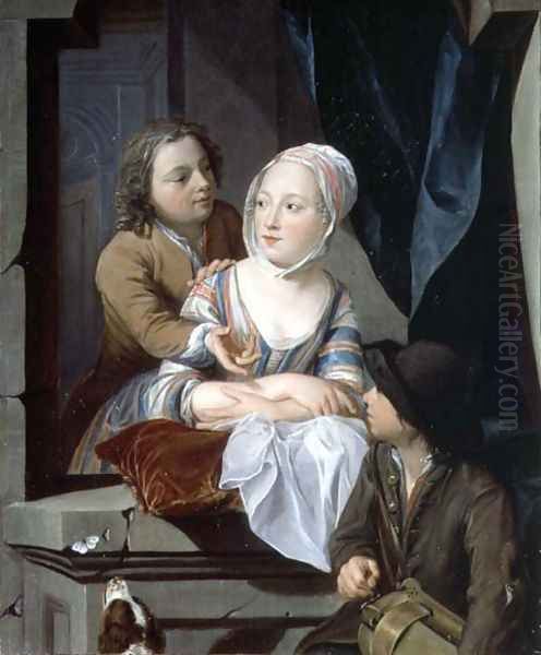 Lovers at a window - view 1