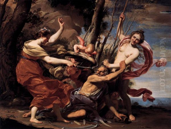Father Time Overcome by Love, Hope and Beauty 1627 - view 1