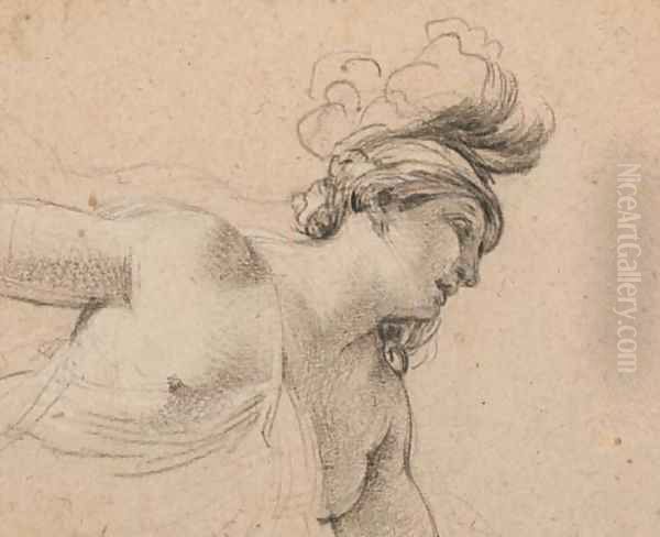 Une femme en buste, vue de trois-quarts vers la droite - view 1