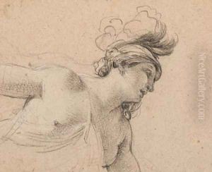 Une femme en buste, vue de trois-quarts vers la droite