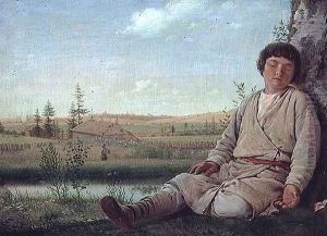 Sleeping Shepherd Boy, 1823-26 by Aleksei Gavrilovich Venetsianov