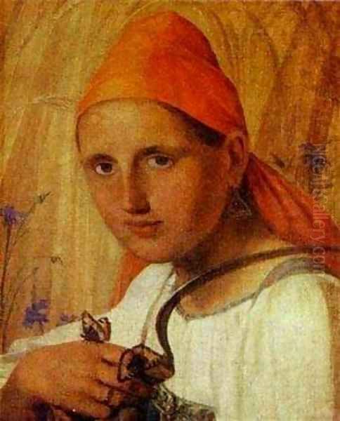 Peasant Girl With Butterflies - view 1