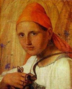 Peasant Girl With Butterflies by Aleksei Gavrilovich Venetsianov