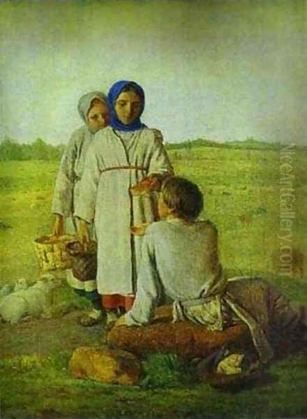 Peasant Children In The Field 1820s - view 1