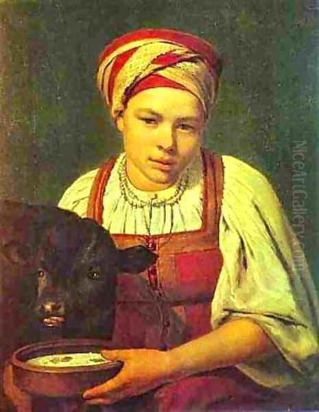 A Peasant Girl With A Calf 1820s - view 1