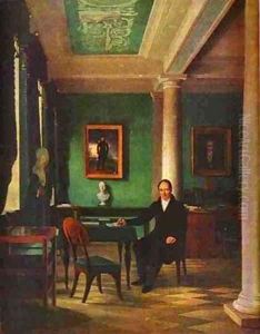 Portrait Of The State Chancellor Of The Internal Affairs Prince Victor Pavlovich Kochubey In His Study 1831-1834 by Aleksei Gavrilovich Venetsianov