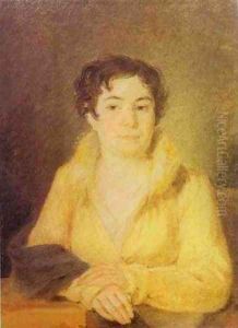 Portrait Of Lubov Stromilova 1820-21 by Aleksei Gavrilovich Venetsianov