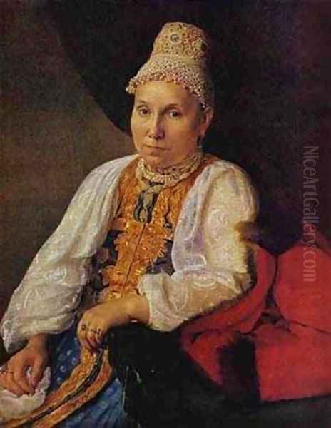 Portrait Of The Merchants Wife Obraztsova 1830s - view 1