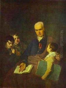 Portrait Of Ki Golovachevsky And The Younger Pupils Of The Academy 1811 by Aleksei Gavrilovich Venetsianov