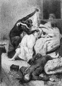 Illustration for The Murders in the Rue Morgue by Edgar Allan Poe 1809-49 engraved by Eugene Michel Abot 1836-94 by Daniel Urrabieta Vierge