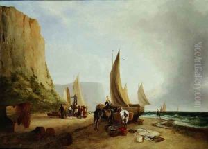 Fishermen unloading their catch