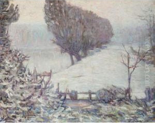 Poplars In A Winter Landscape - view 1
