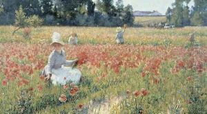 In Flanders Field - Where Soldiers Sleep and Poppies Grow, 1914 by Robert William Vonnoh