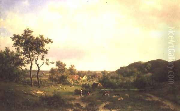 Dutch Landscape with cows and figures - view 1