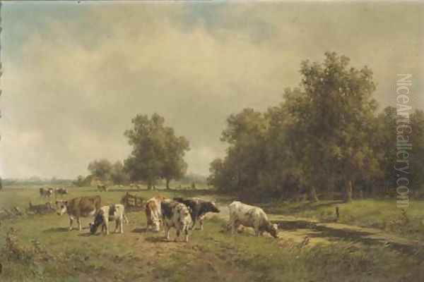 Cows in evening light - view 1