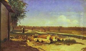 Logs By the Road. 1867-1869 by Feodor Alexandrovich Vasilyev