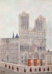 Rheims Cathedral, c.1923 by Louis Vivin