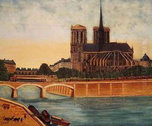 Notre-Dame view of the apse c.1933 by Louis Vivin
