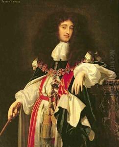 Prince Rupert of the Rhine 1619-82 in Garter Robes, 1669 by Simon Pietersz. Verelst