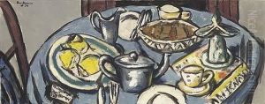 Fruhstuckstisch (blau) by Max Beckmann
