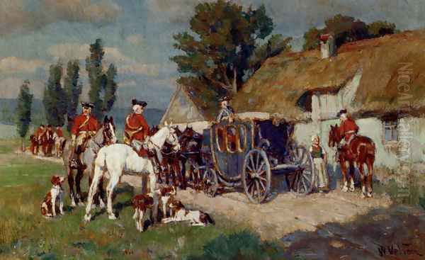 A Hunting Party Ready For The Off by Wilhelm Velten