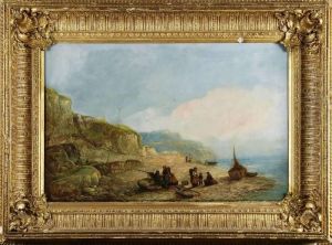 Kustparti Med Fiskare by Henry John Boddington