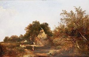 Paisaje Con Campesinos by Henry John Boddington