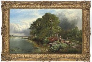 Eel Bucks On The Thames, After A Shower by Henry John Boddington