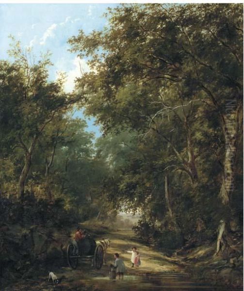 Children Filling A Water Wagon, Traditionally Identified As A Lane Near Sevenoaks - view 1